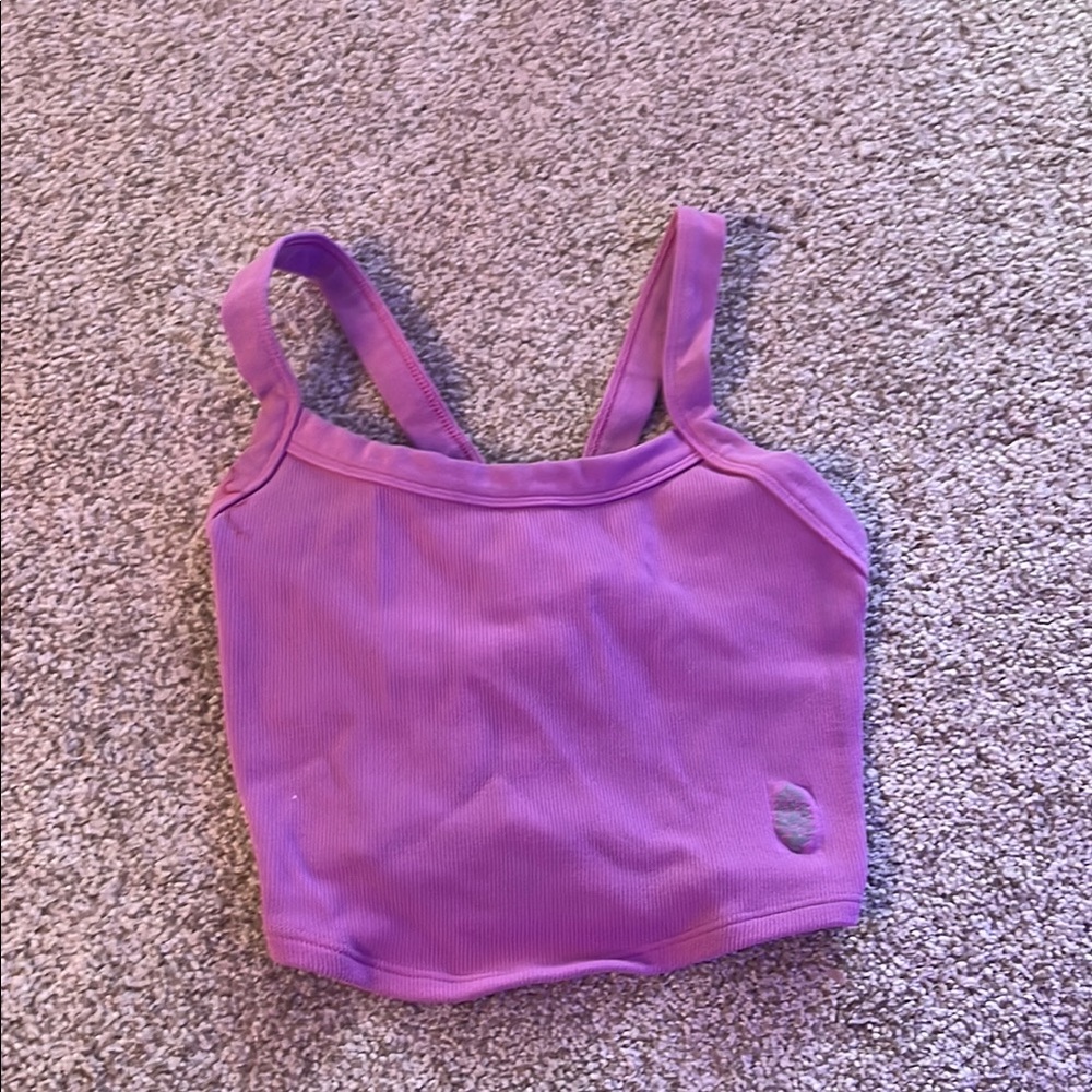 Pink free people Ribbed Tank Top